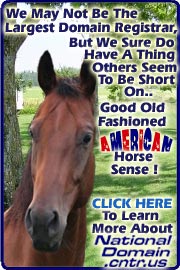 A Free Domain Name With Your National Domain Center Is Just Plain Good Horse Sense!